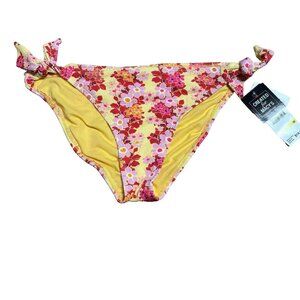 California Waves Swimsuit Bottoms Women's Size M Orange, Pink & Yellow Foral NWT